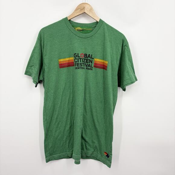 Aviator Nation Other - Aviator Nation T-Shirt Men's Large Global Citizen Green Short Sleeve Rainbow